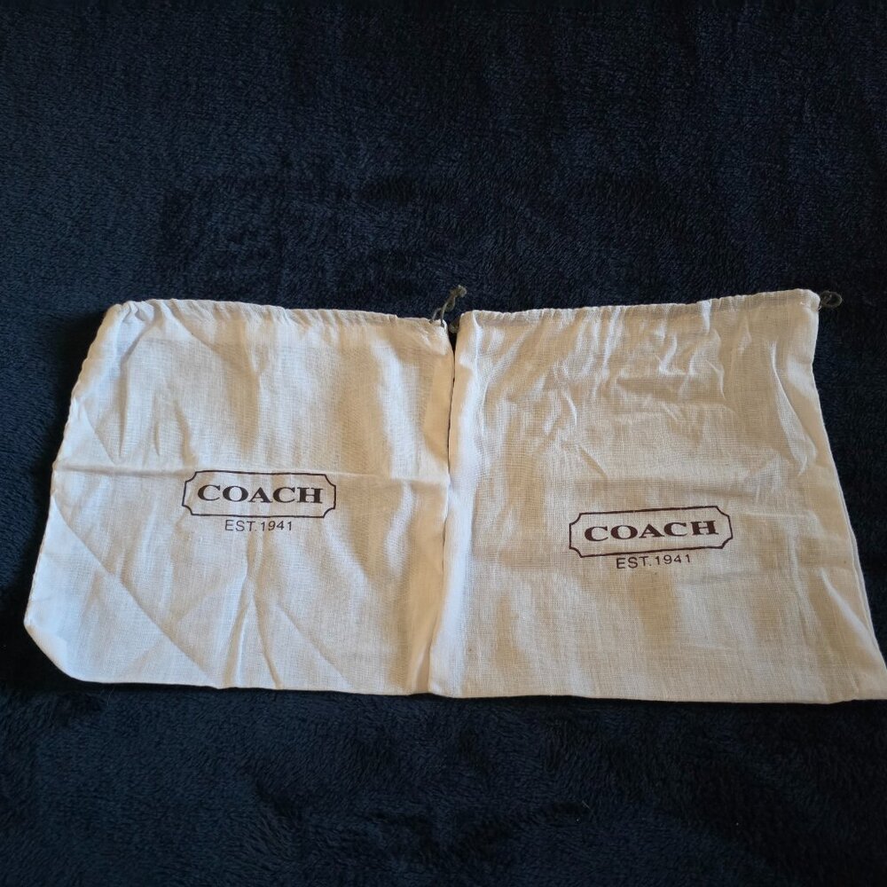 COACH White Linen Jewelry Dust Bags x 2